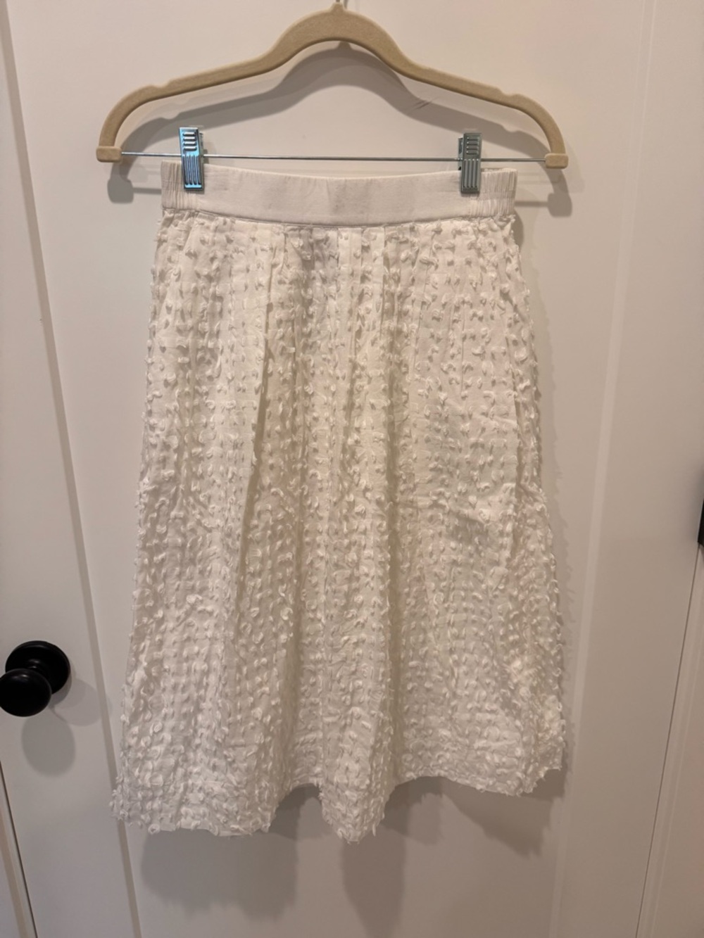 JCREW white cotton midi skirt